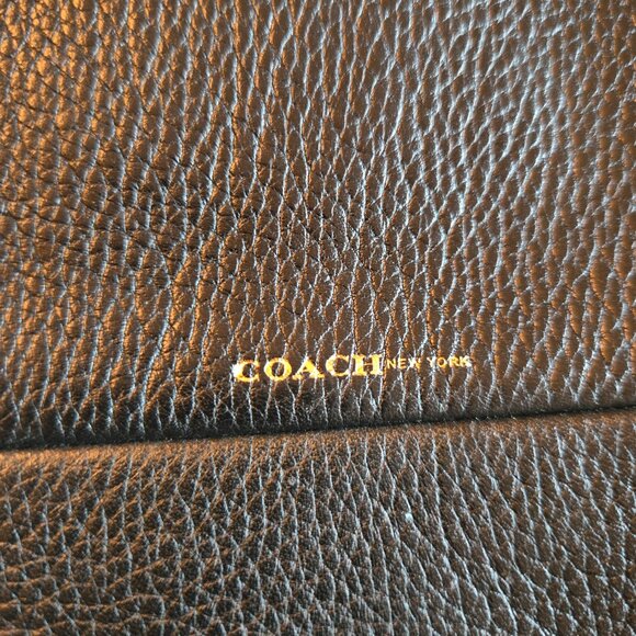 Spacious Coach NYC Borough Bag In Pebbled Black Leather - Ships next day - Picture 7 of 16